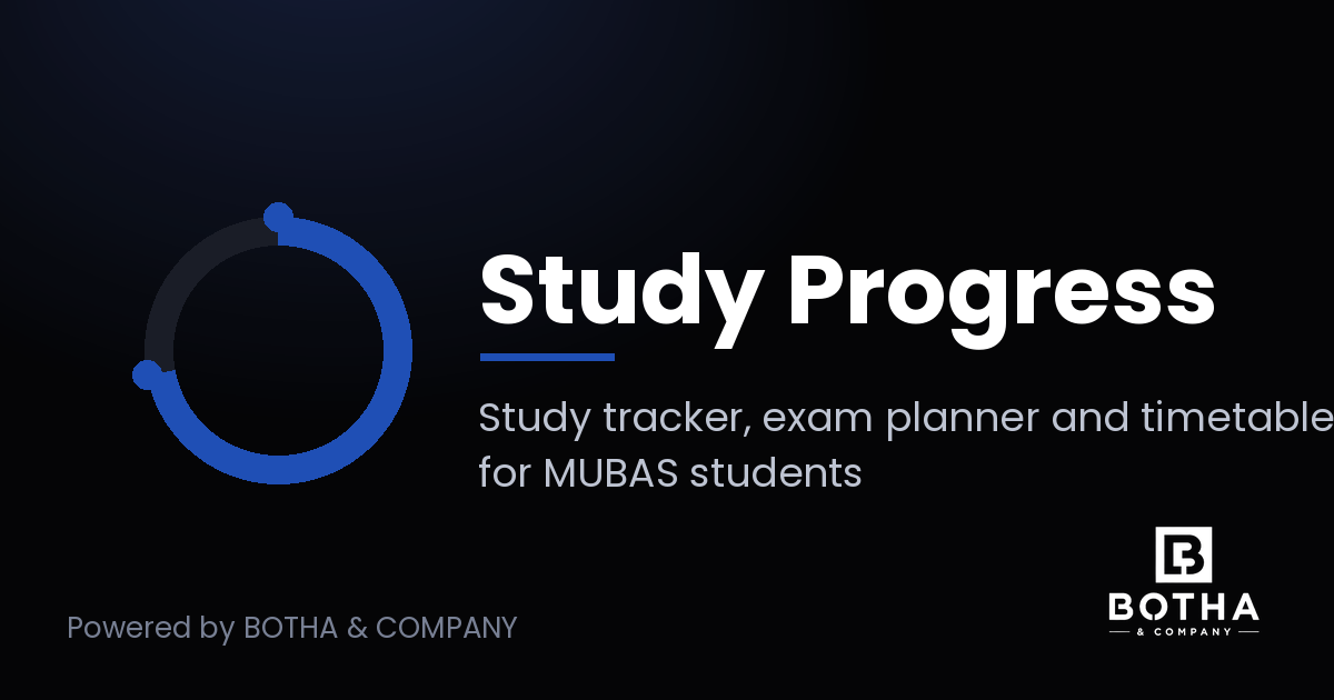 Progres Tracker Count Study Progress: Study Tracker for MUBAS Students
